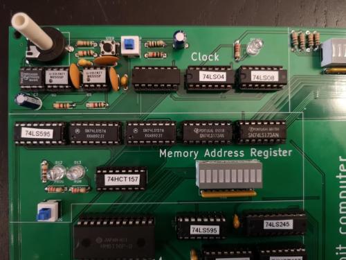 Closeup of clock and memory address register